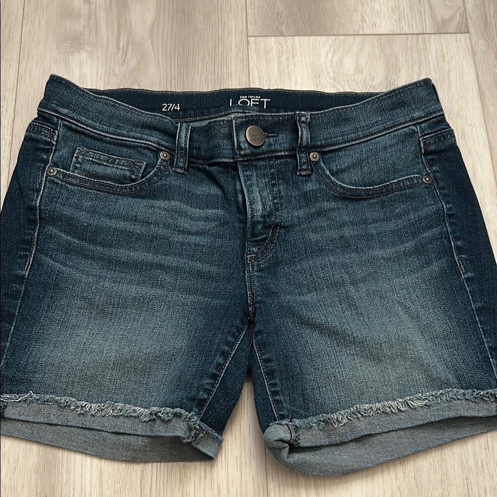 LOFT Blue Jean Shorts Mid-Rise Casual